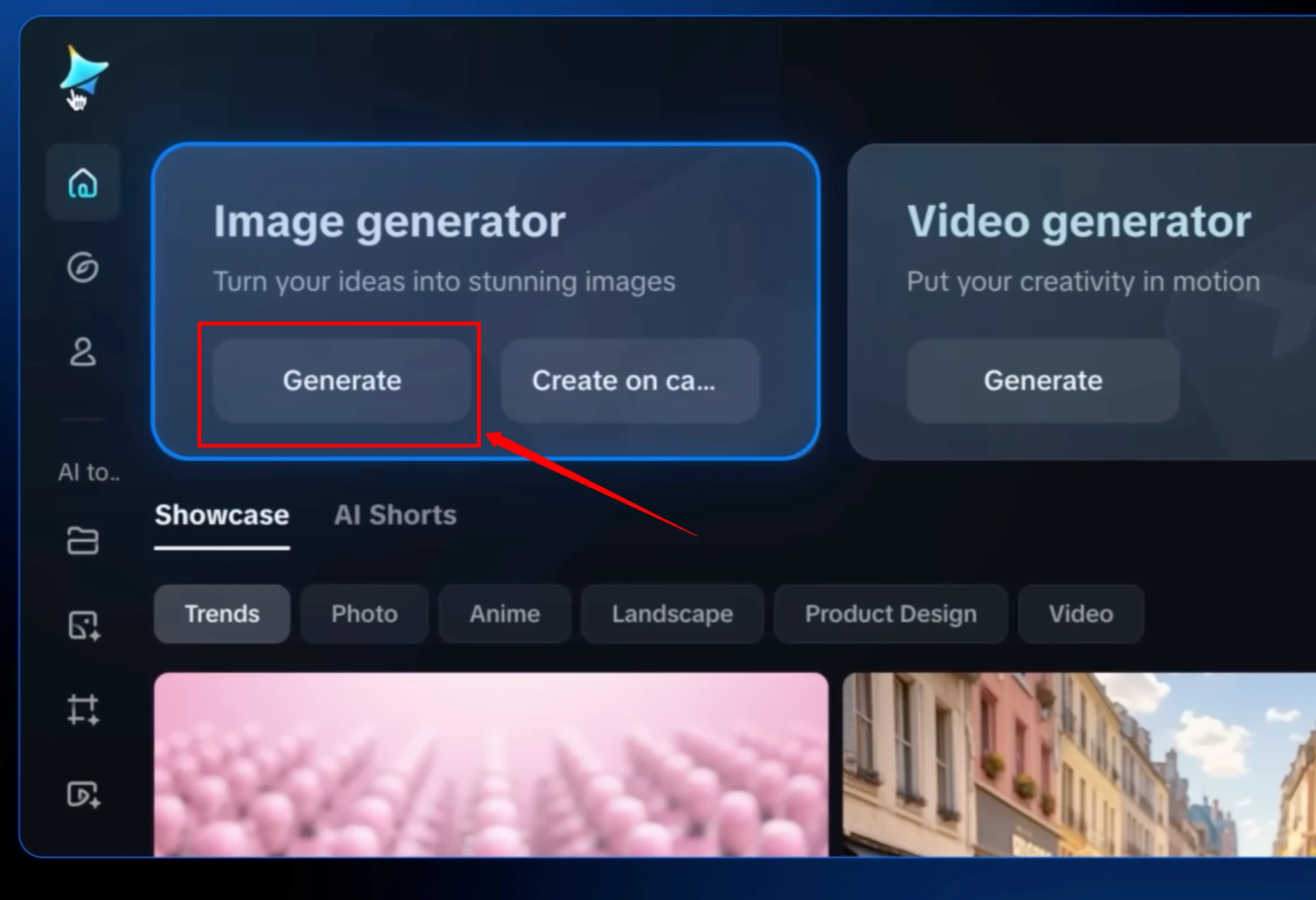 Dreamina Image Generator Interface